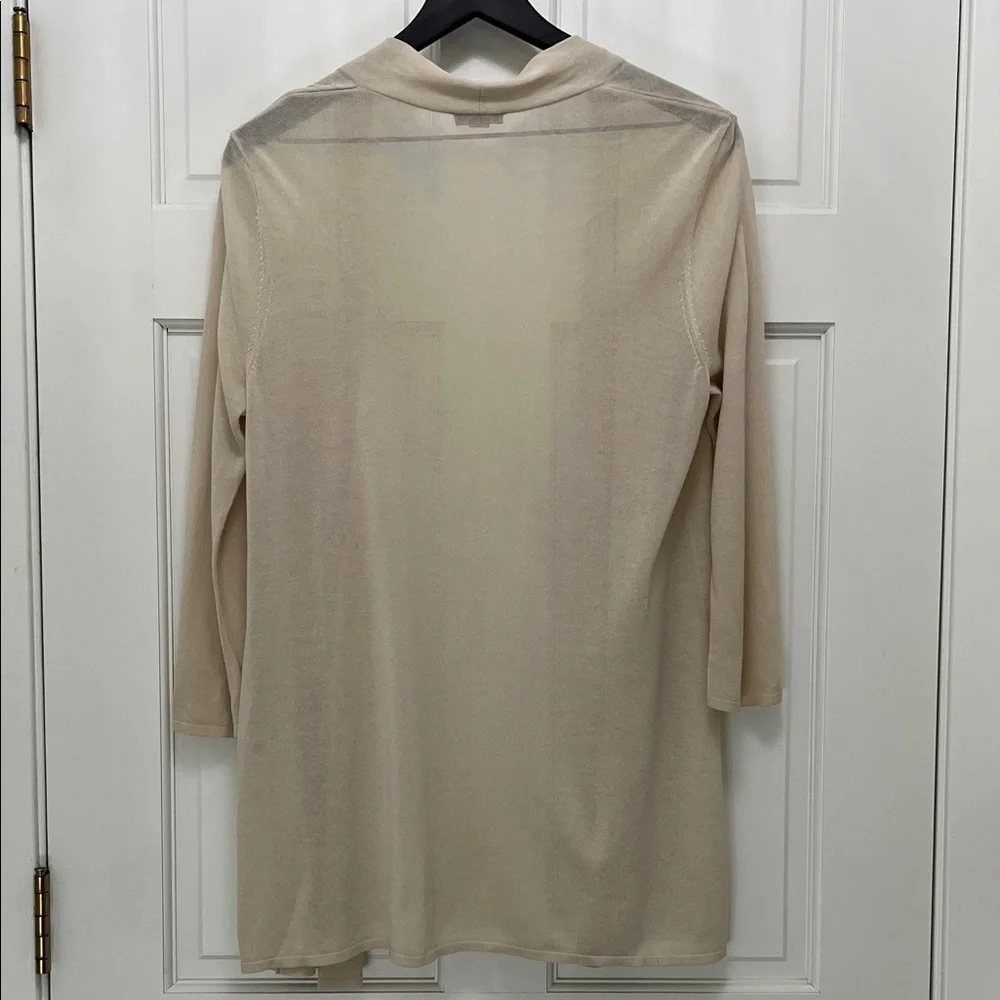 J. Jill Wearever Collection Cream Lightweight Knit Open Cardigan - Size Medium